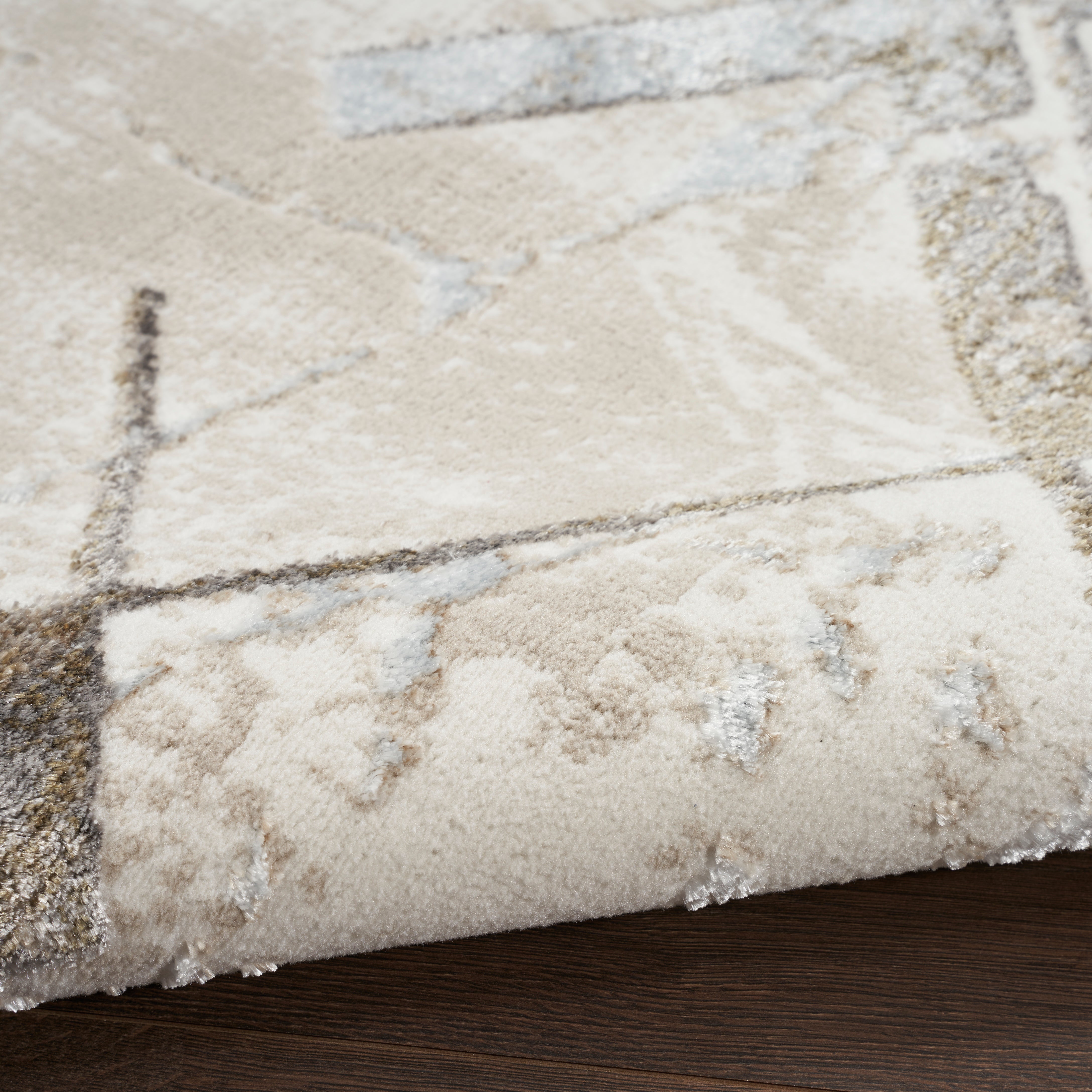 Nourison Glitz GLZ02 Ivory/Grey Large Rectangle Rug